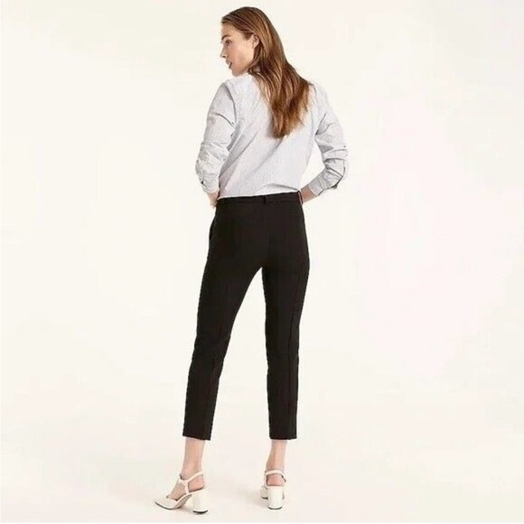 J. Crew Cameron Stretch Straight Leg Trouser Ankle Pants Women 10 Black - Picture 2 of 7